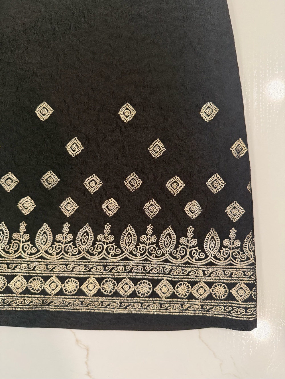 Brown‎ Mini Skirt with Gold Border Detail - Picture 3 of 5